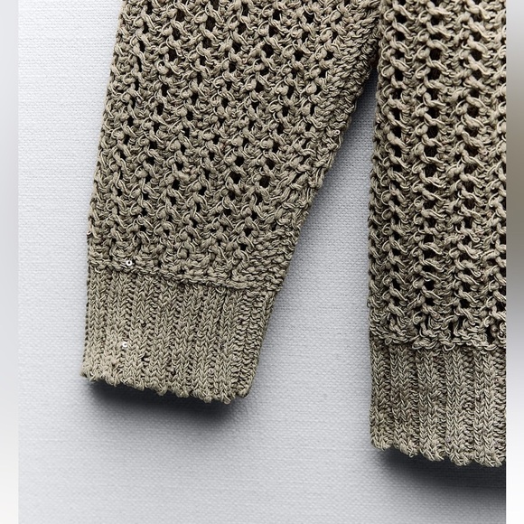 New ZARA Sequin Knit Sweater - Picture 8 of 9